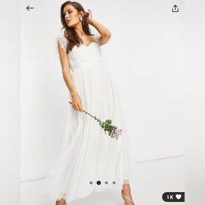 ASOS white midaxi dress in white